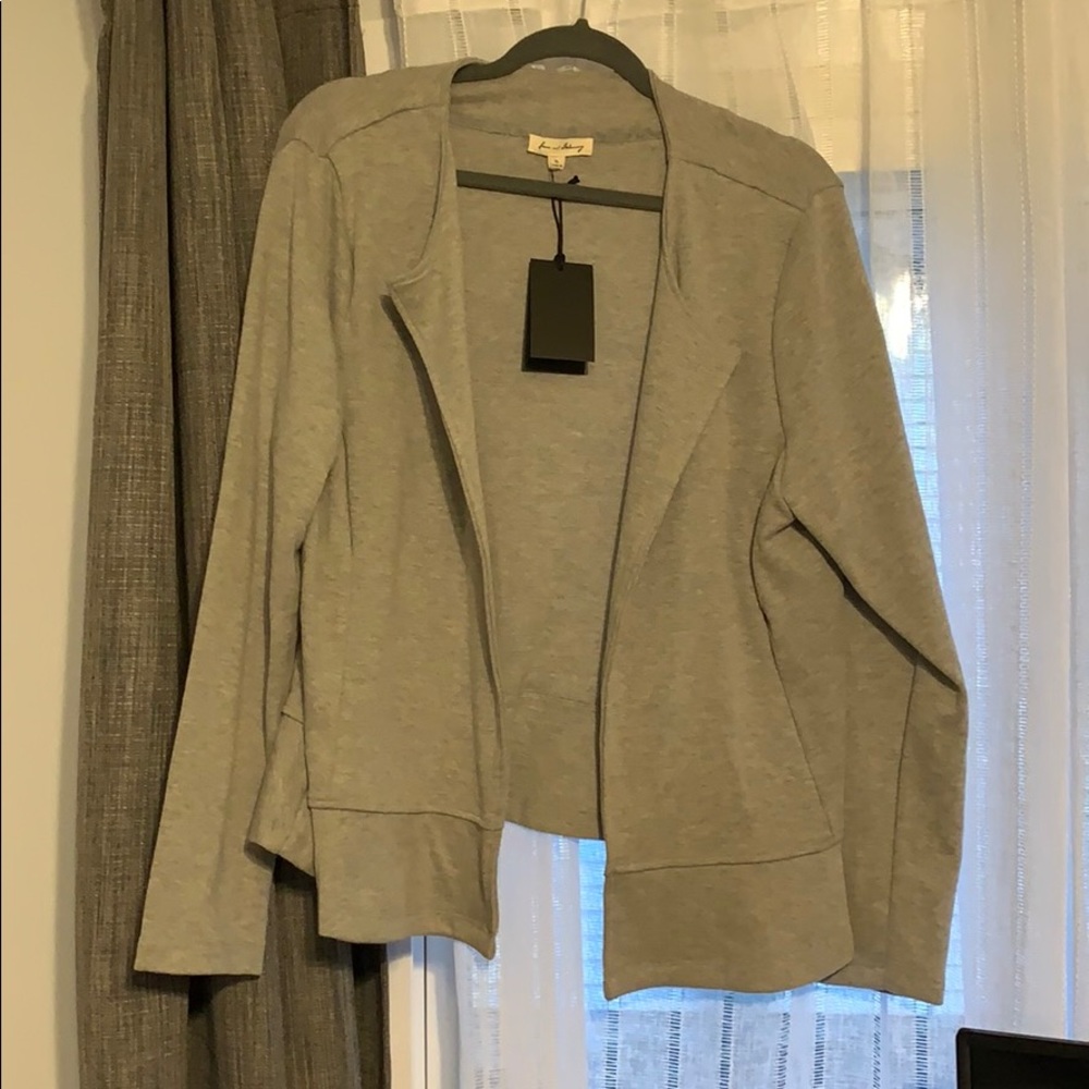 Gray open front cardigan